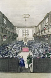 Ansicht des Unterhauses, graviert von B. Cole